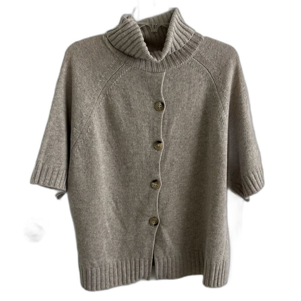 EUC Max Mara MaxMara Weekend Virgin Wool beige oversized short sleeve Sweater S - Picture 2 of 12